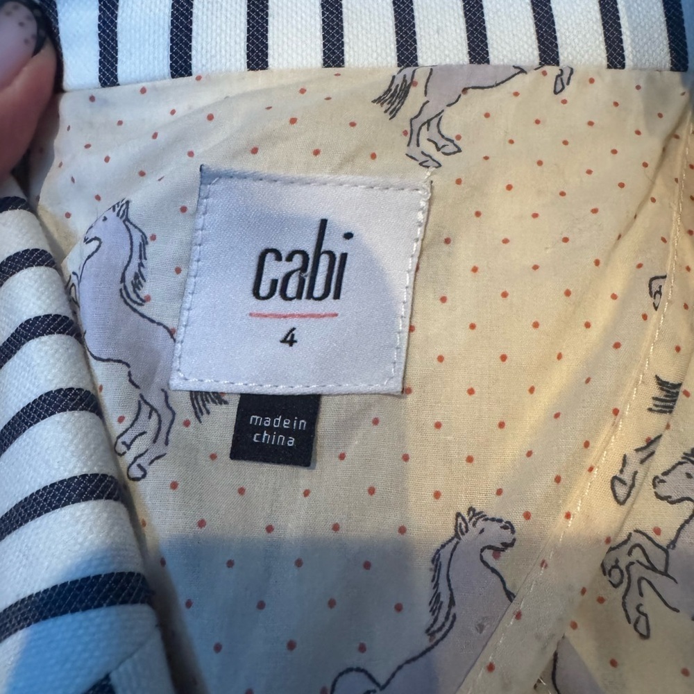 Cabi Striped Flounce Sleeve Blazer Jacket Women’s Size 4 Cottagecore Preppy R3 - Picture 11 of 11